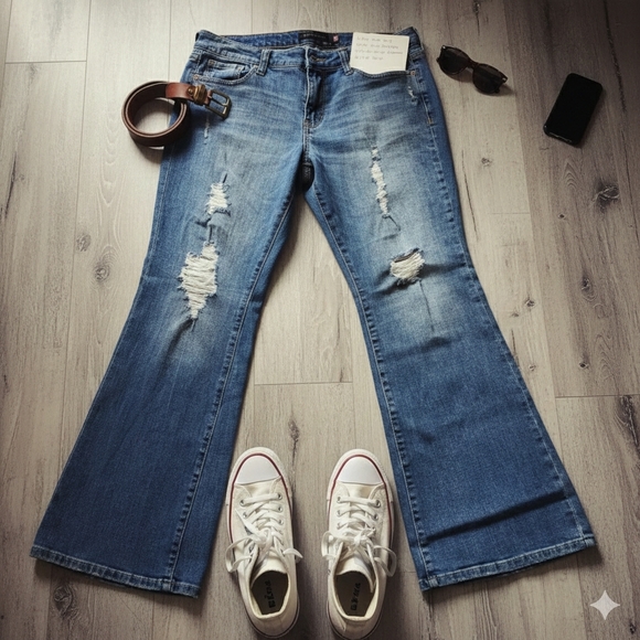 torrid Denim - Torrid Denim Women's Plus Size Cotton Spandex destroyed Bootcut flare